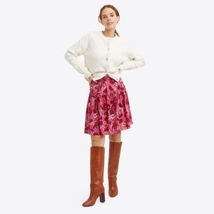 Draper James Pull on Skirt in Raspberry Clematis Floral